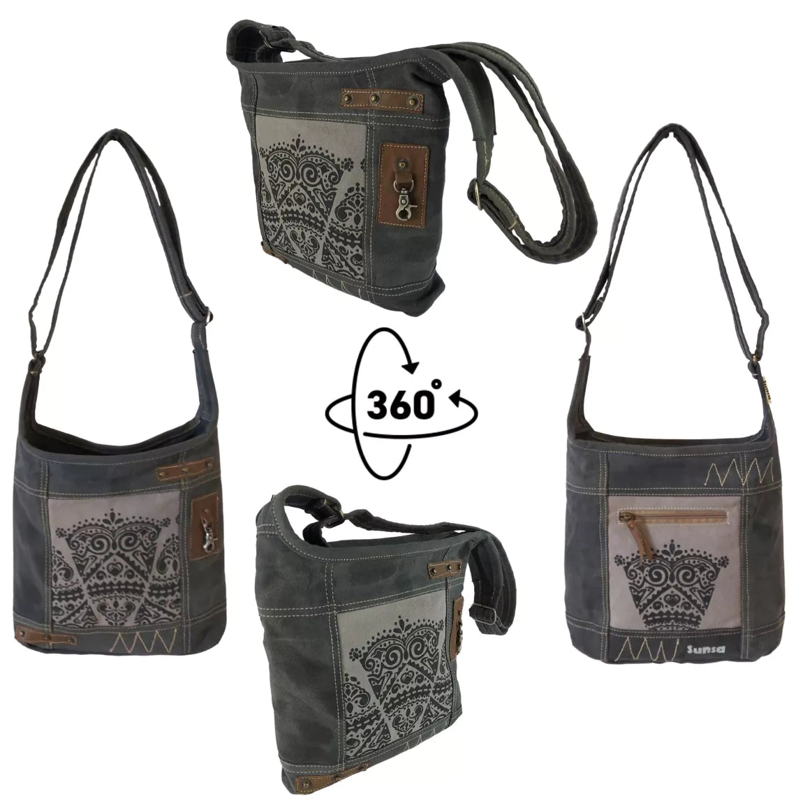 Sunsa Mandala Canvastasche Hobo