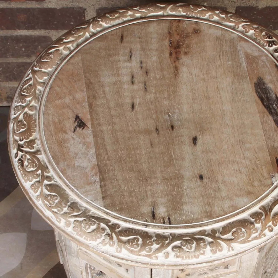 Casa Moro Beistelltisch "Nassiba" weiß, rund,