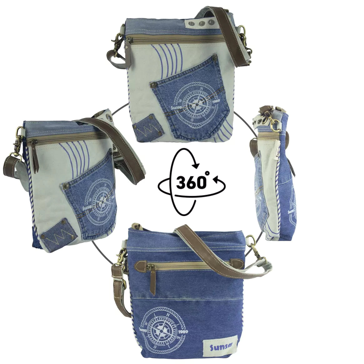 Sunsa Damen Nachhaltige Maritim Umhängetasche