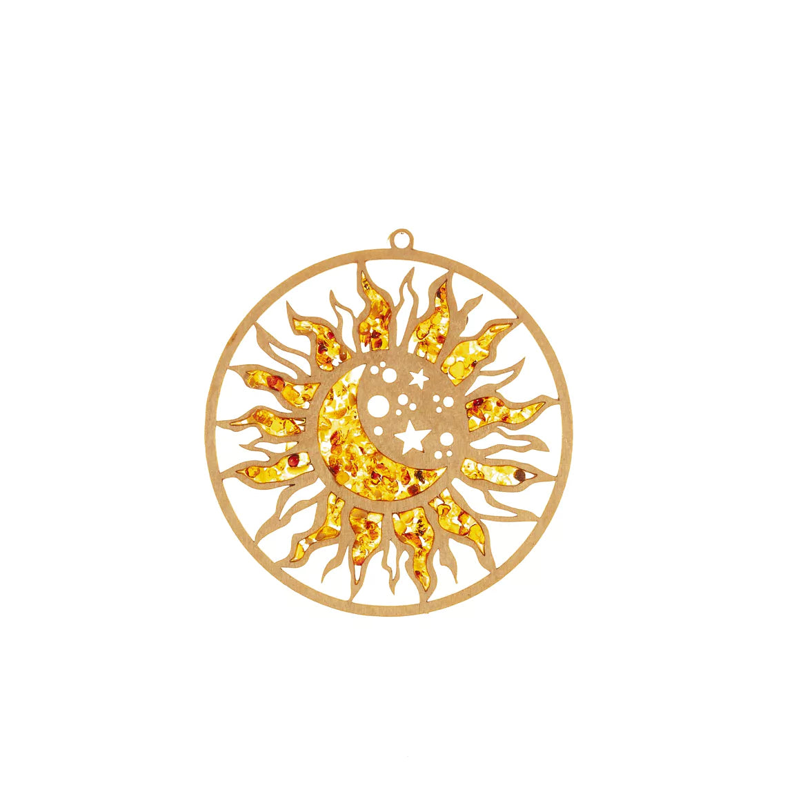 Raduly Suncatcher Bernstein – Sonne&Mond - D110mm