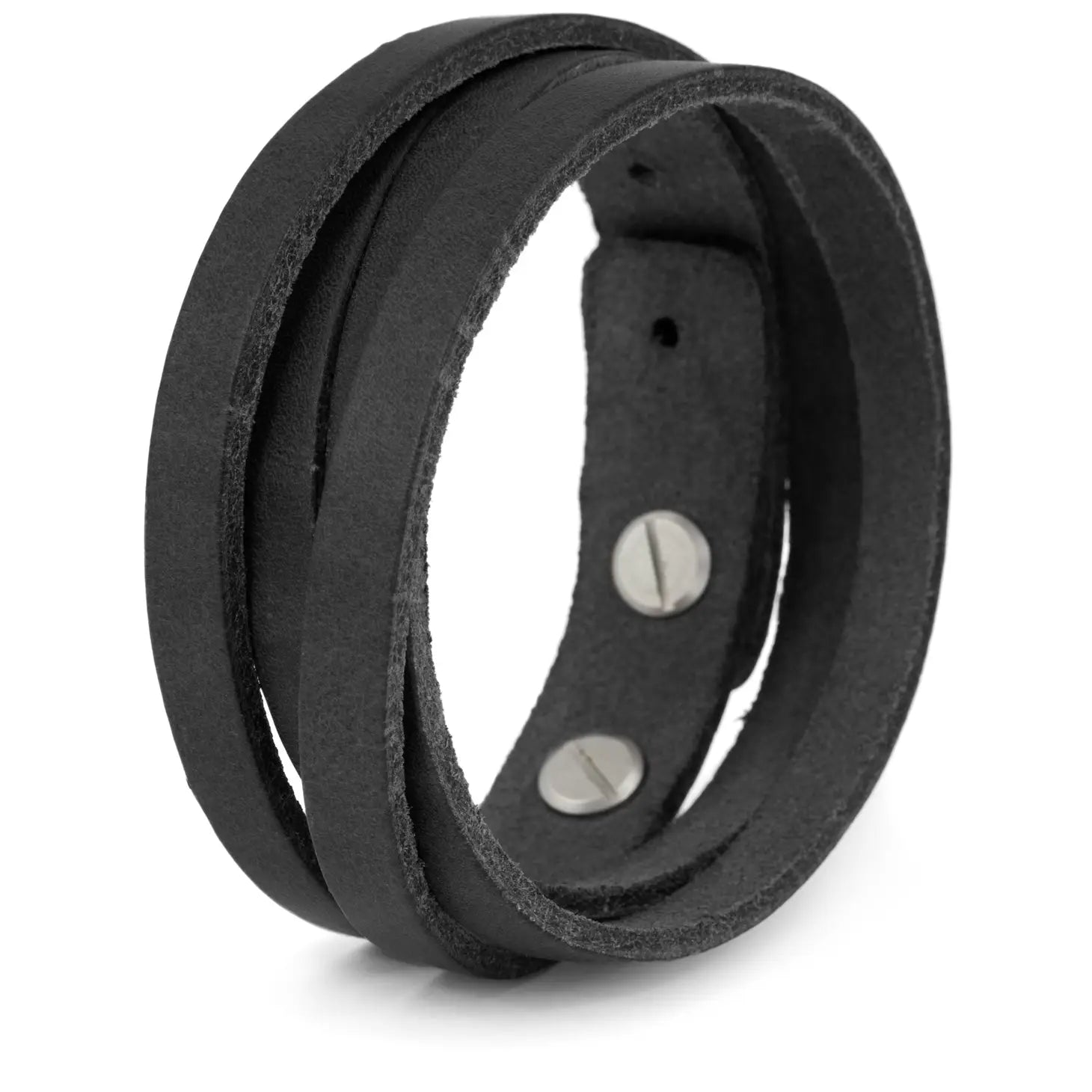 Simaru Nieten Lederarmband schwarz