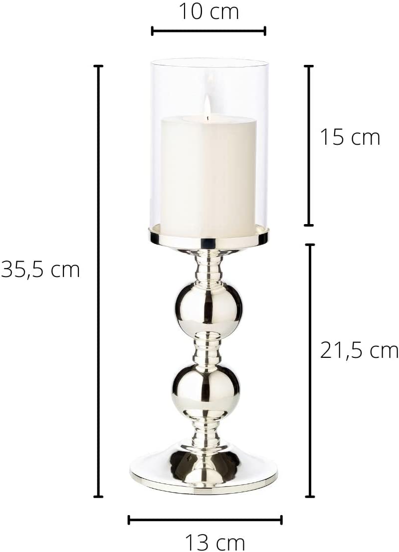 Edzard Kerzenleuchter Bamboo versilbert, 34 cm