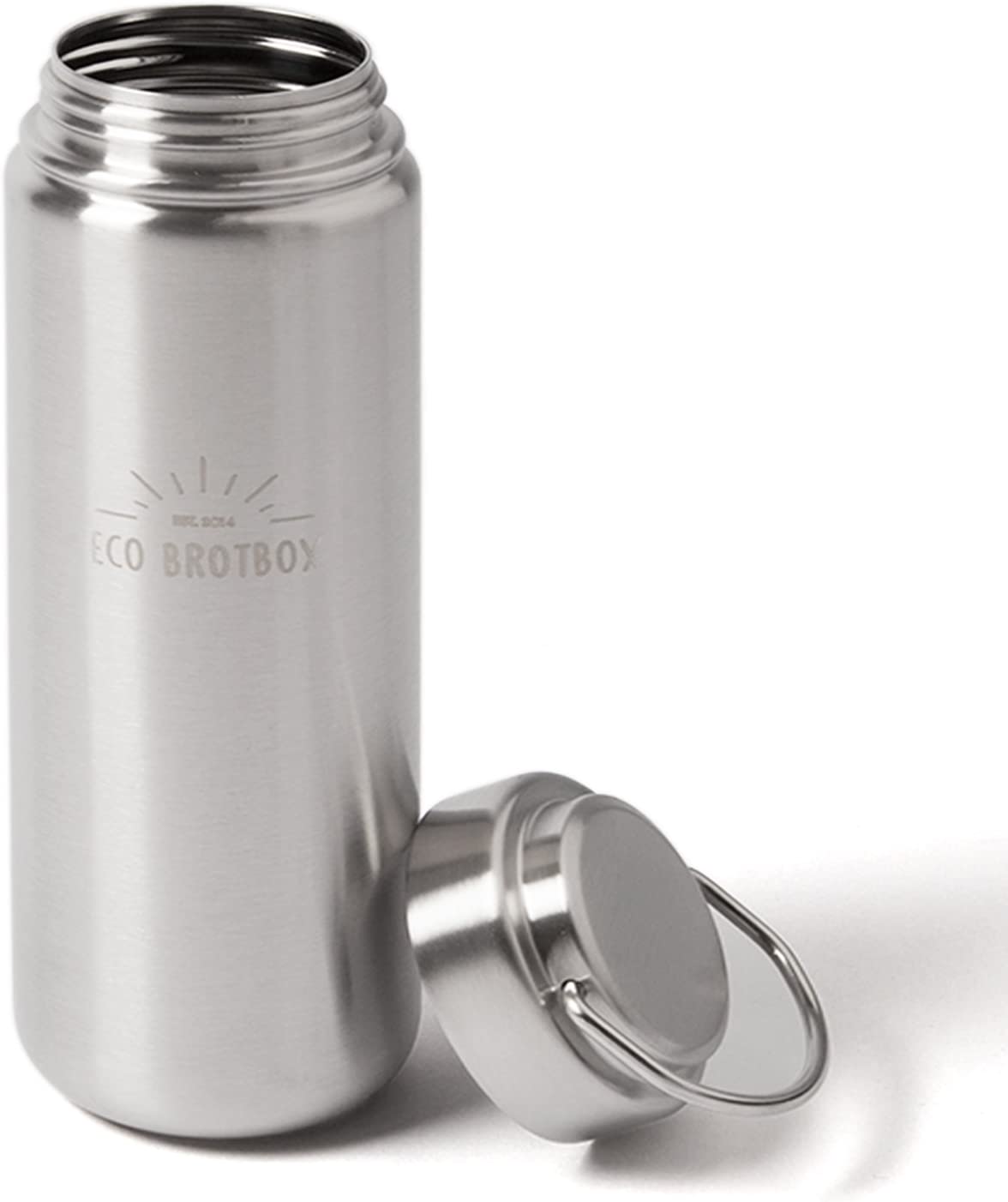 ECO Brotbox ZEN2 - 0,8 L Edelstahl Trinkflasche mit Schraubverschluss und Tragegriff