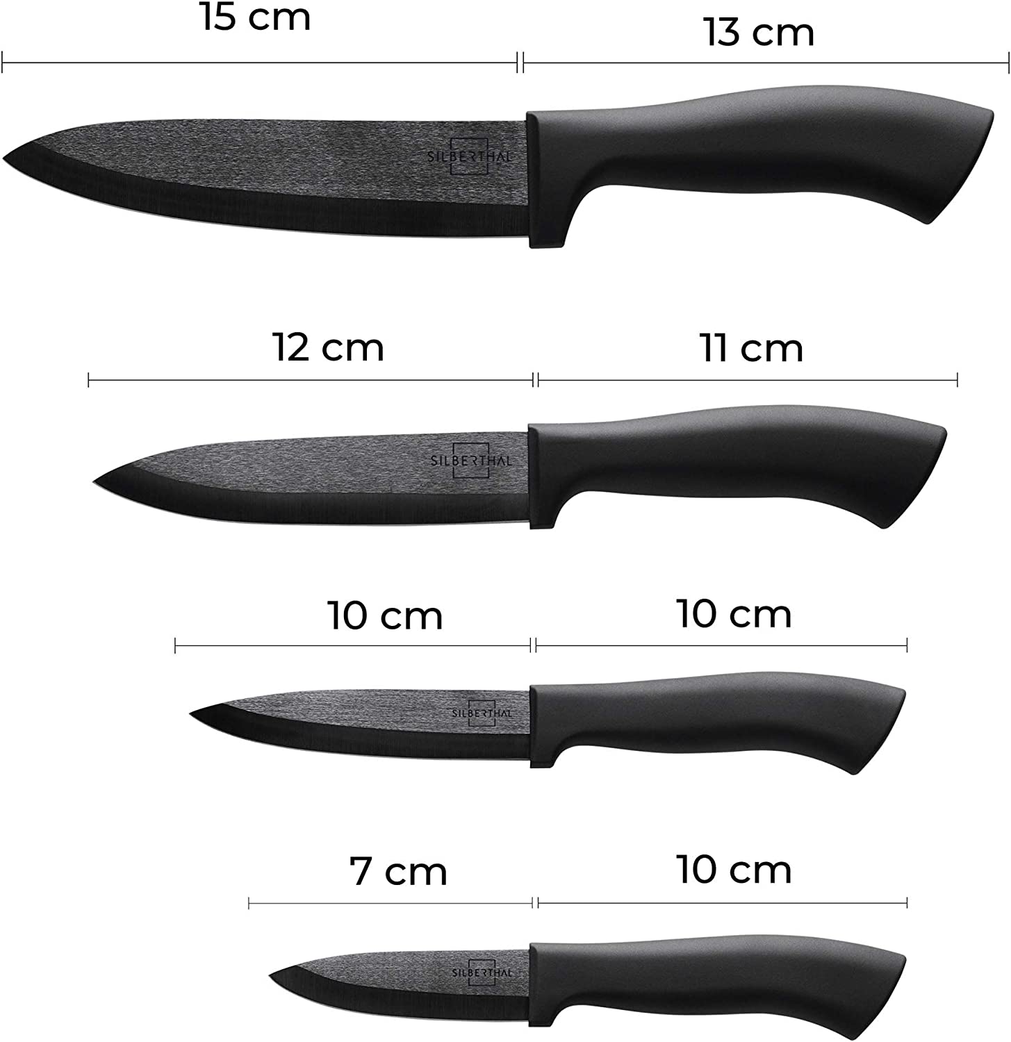 Silberthal Keramikmesser Set Schwarz - 4-teilig