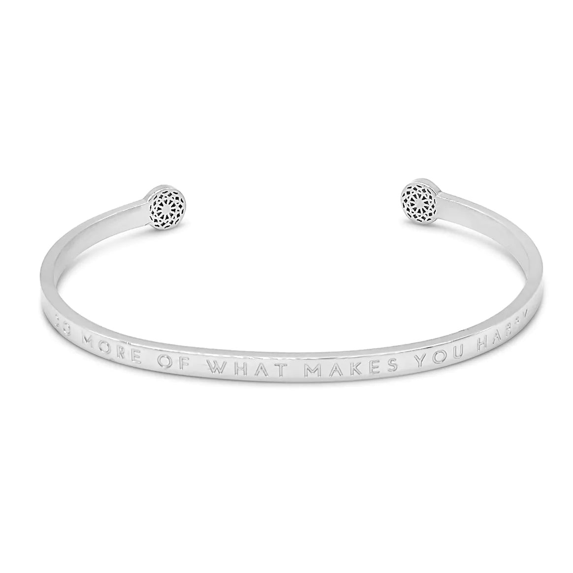 Simple Pledge "Do More of What Makes You Happy" Armreif - Silber - Blind