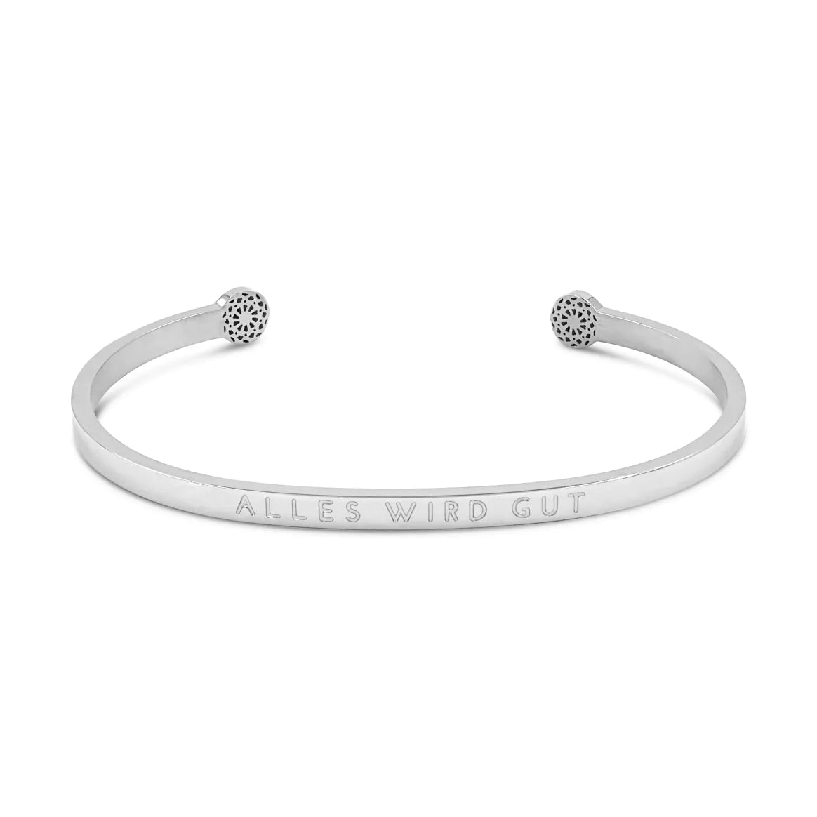 Simple Pledge "Alles Wird gut" Armreif - silber - Blind