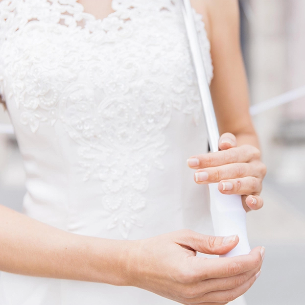 SMATI Großer transparenter Golf-Regenschirm in Weiß - Ideal für Hochzeiten