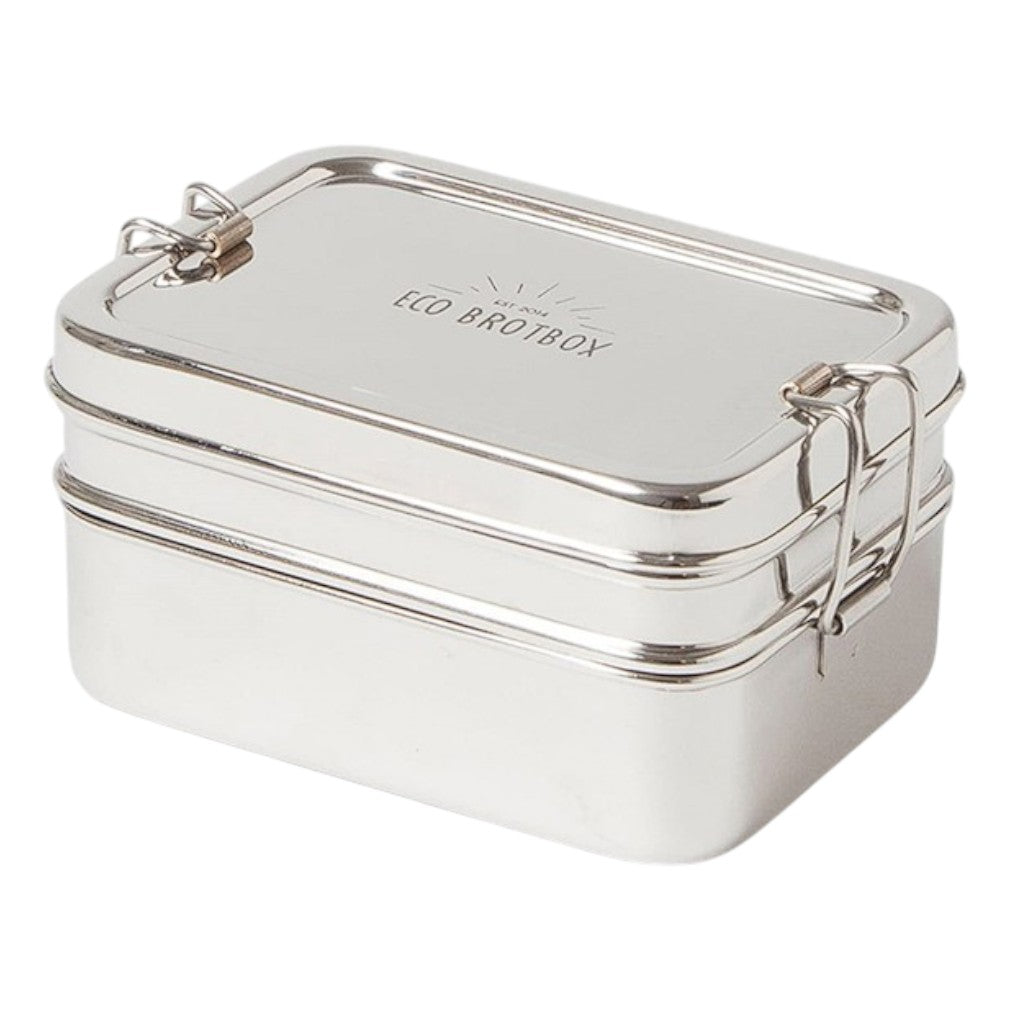 ECO Brotbox Dabba Magic - zweilagige Brotdose + Snackbox aus Edelstahl | 900 ml
