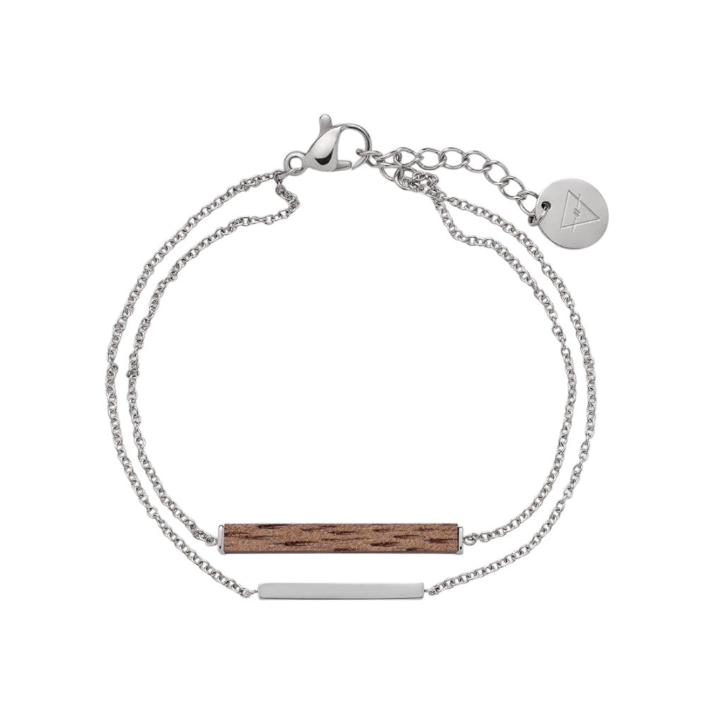 Kerbholz Rectangle Bracelet Walnuss