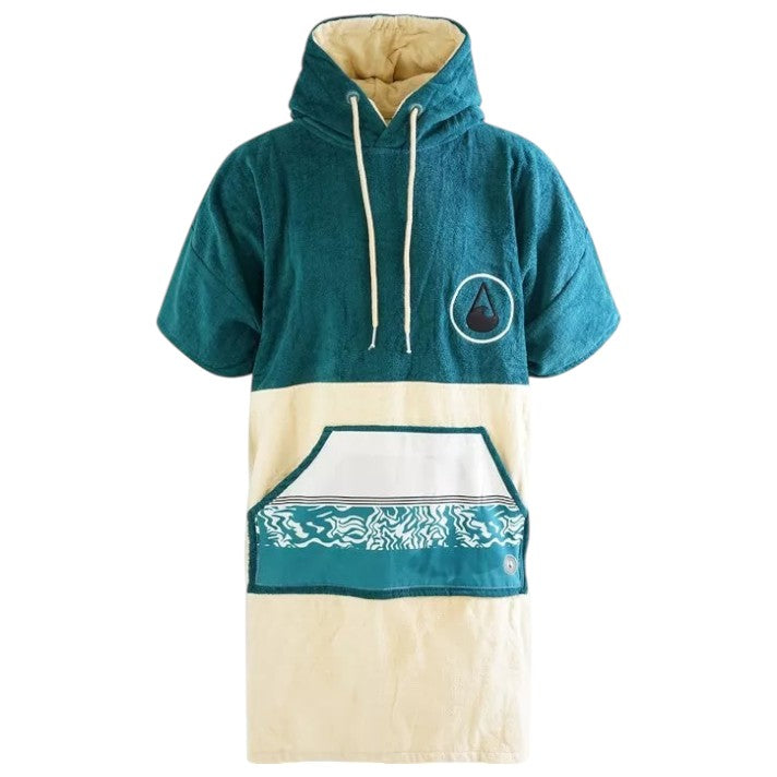 WAVE HAWAII Poncho Petrol, Velour Größe M